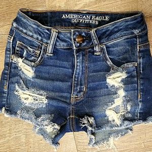 Distressed  Hi-Rise Denim Shorts